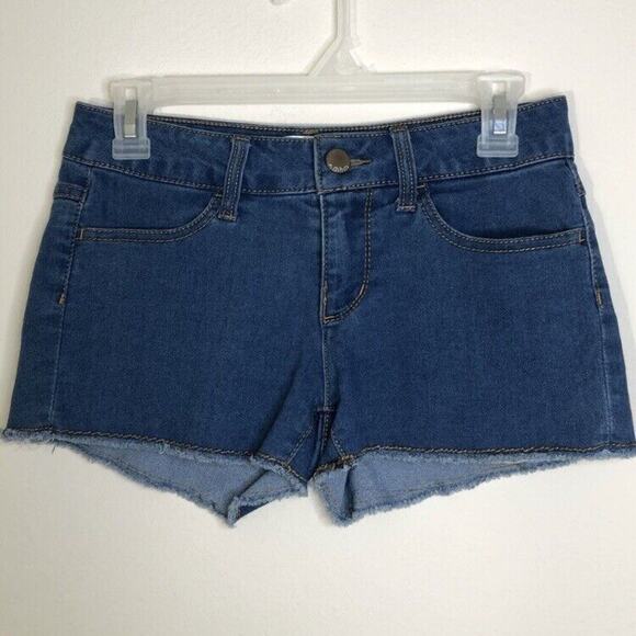 No Boundaries Size 5 Juniors Medium Wash Shorts Pockets Frayed Edge Fringe Twee - Picture 1 of 4